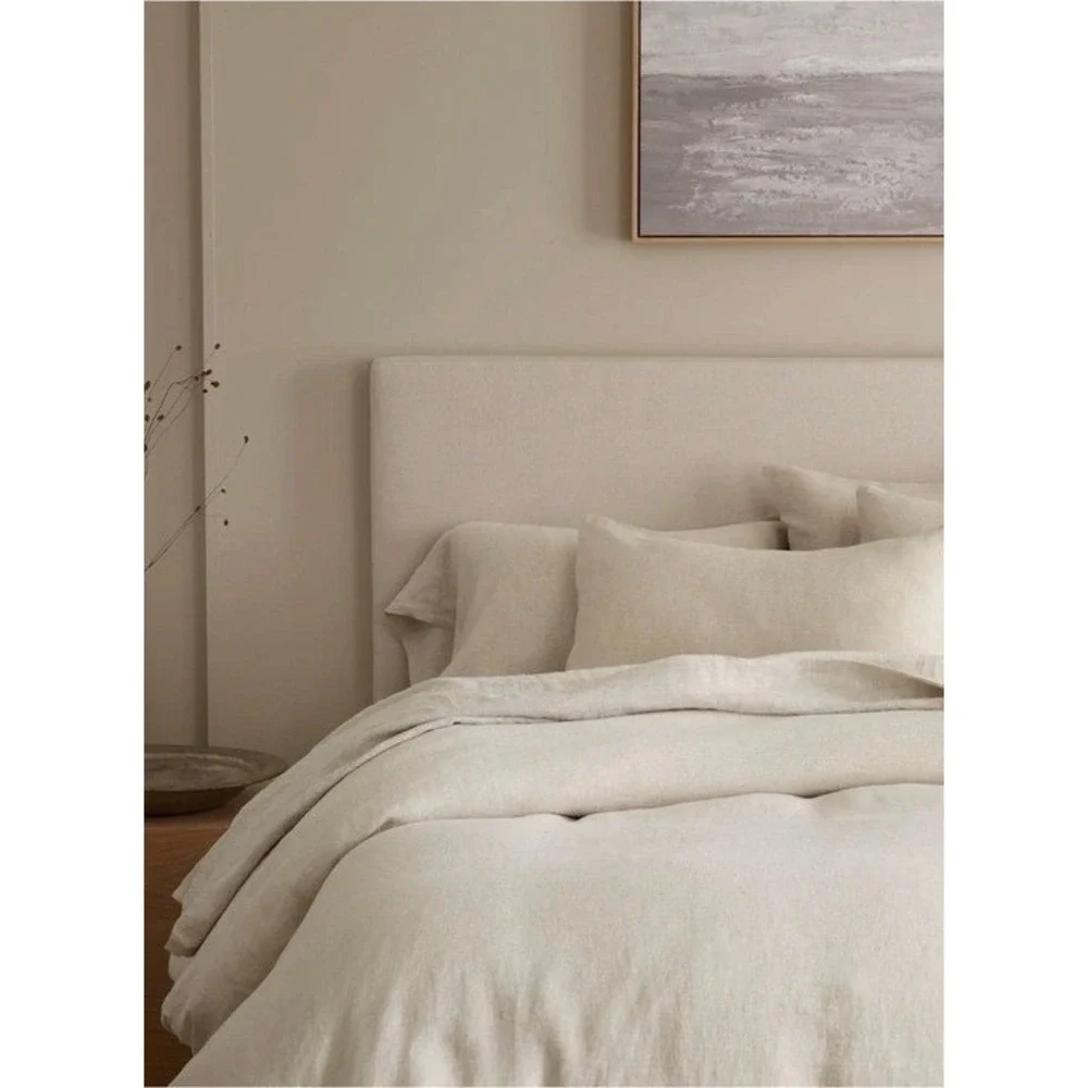 Quince European Linen Duvet Cover Set | Full/Queen | Natural Chambray